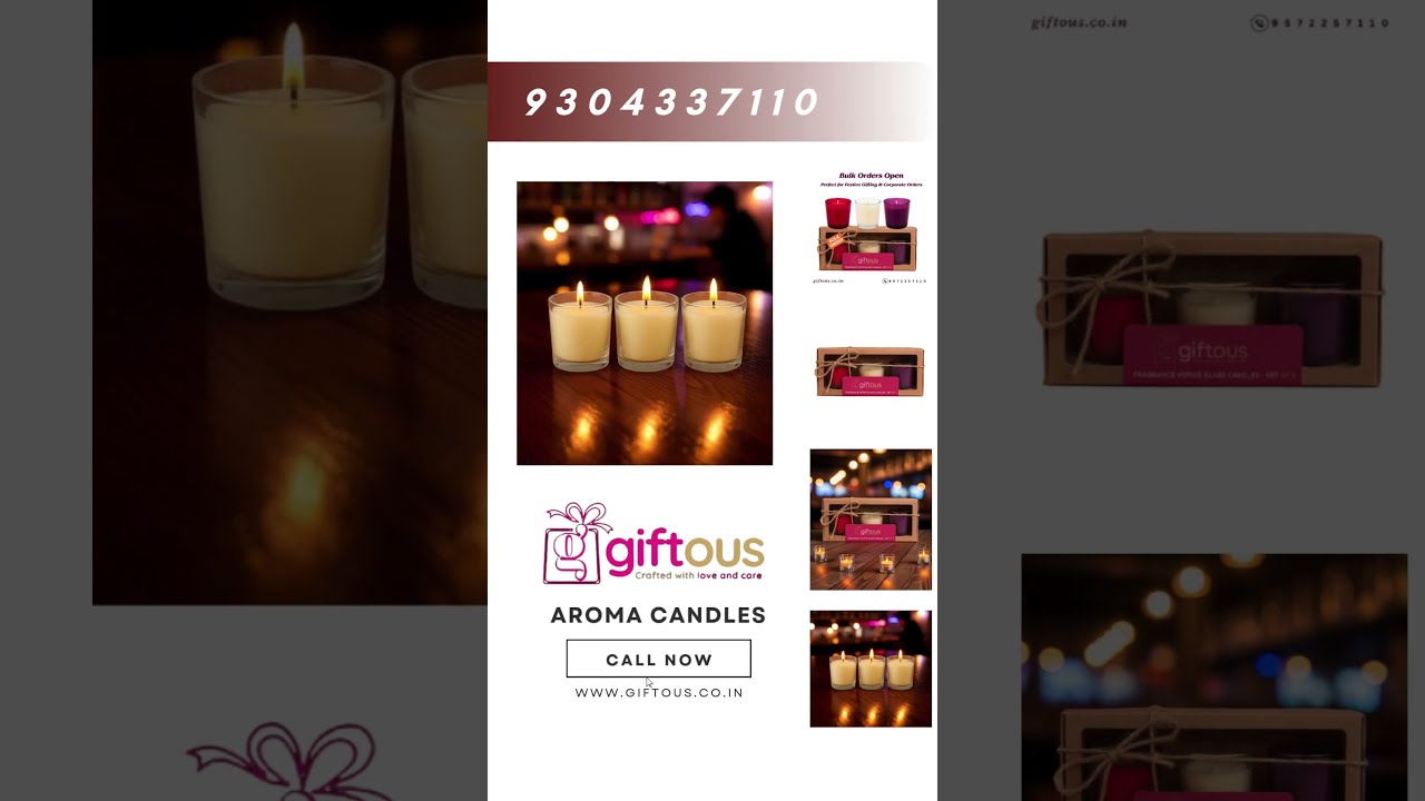 Giftous Fragrance Votive Glass Candles – Set of 3  