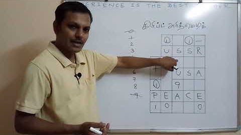 cryptarithmetic problem in artificial intelligence in tamil