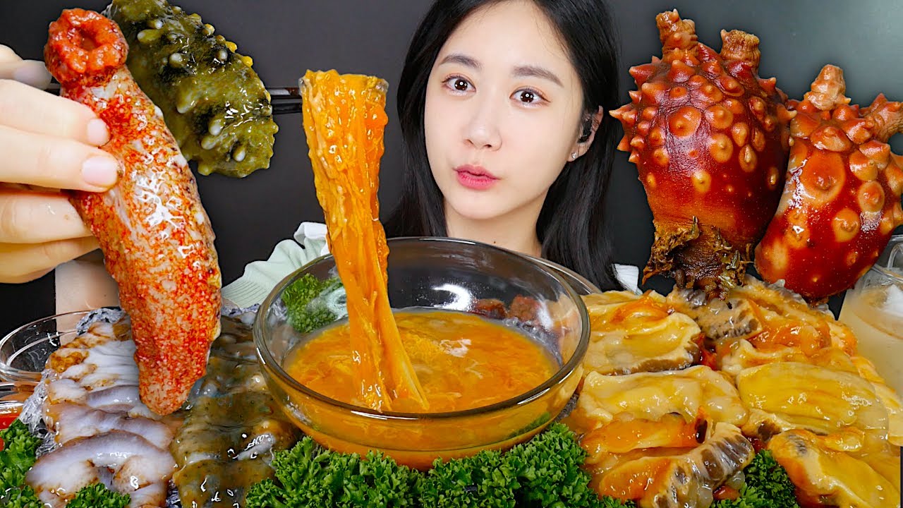 해삼 해삼내장 멍게 먹방🧡진한 바다향 가득😆해삼 먹방 해삼내장 먹방 Sea Cucumber ASMR MUKBANG