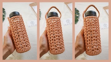 Crochet Bottle Holder| Hướng dẫn móc túi đựng bình nước siêu NỮ TÍNH nhân ngày 08/03| Vyvascrochet