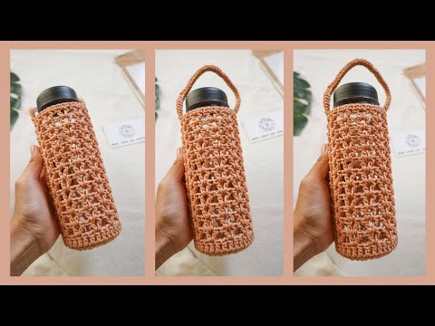 Crochet Bottle Holder| Hướng dẫn móc túi đựng bình nước siêu NỮ TÍNH nhân ngày 08/03| Vyvascrochet