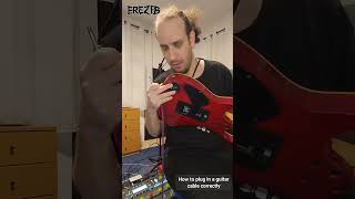 How to plug the guitar cable 😋#guitarist #guitarproblems #guitarlife #relatable #usbstruggle