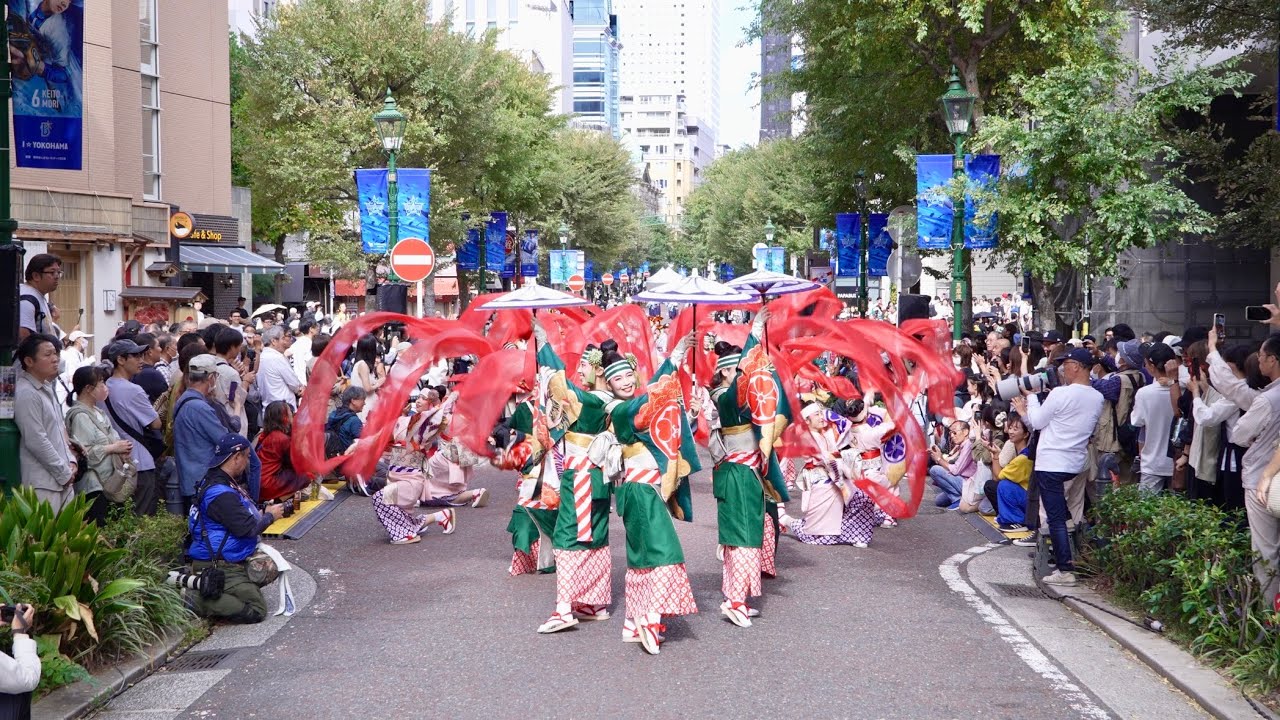 【4K】濱長 花神楽｜恋をしませう、はりまや橋で。（第十回 横浜よさこい祭り 2025/馬車道通りパレード会場③）
