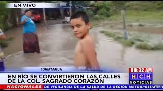 Inundadas resultan varias viviendas en col. Sagrado Corazón, Comayagua