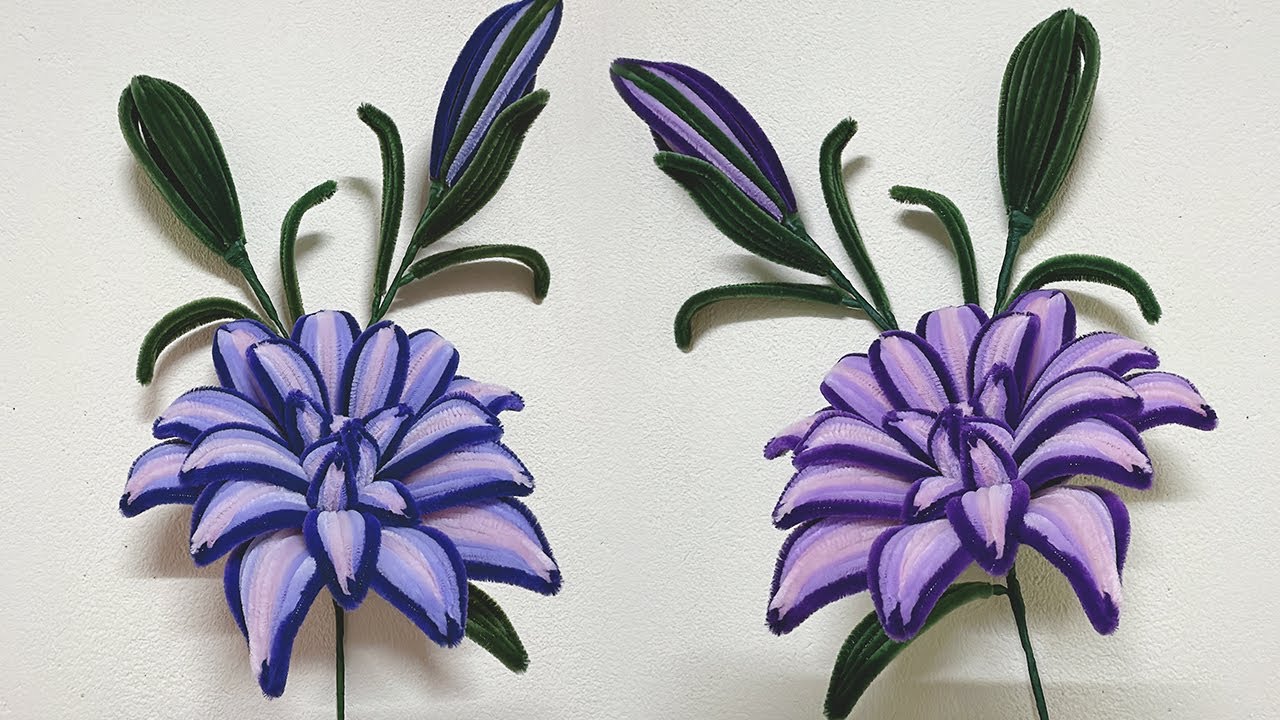 Easy to do! How to make beautiful pipe cleaner flowers | Chenille stems flowers by DIY Simple Crafts