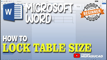 Microsoft Word How To Lock Table Size