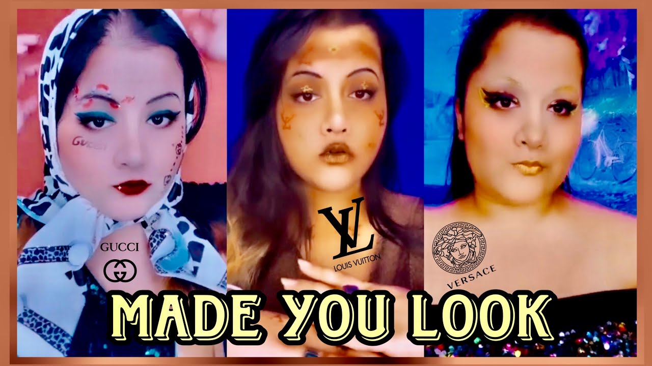 MADE YOU LOOK BY MEGHAN TRAINOR GUCCI,LOUIS VUITTON ,VERSACE MAKEUP  TUTORIAL💙(HOW I SHOOT MY REELS) 