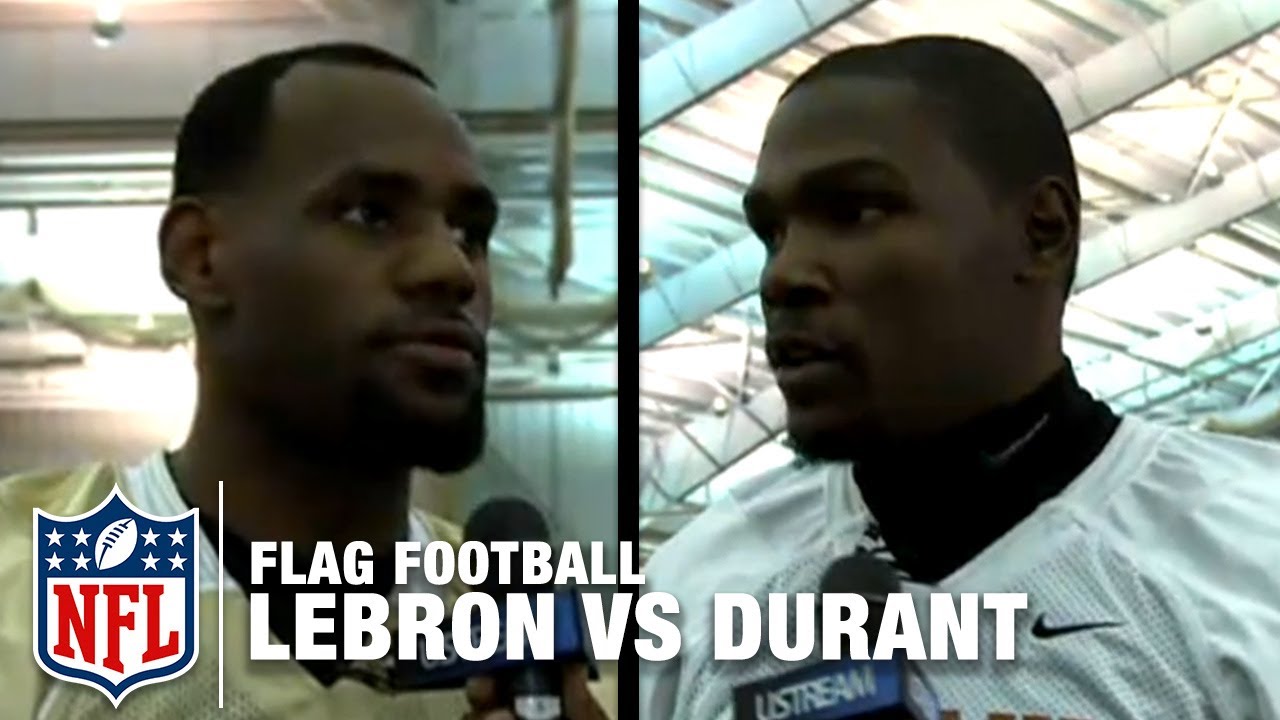 Team LeBron James vs Team Kevin Durant Flag Football Game Highlights NFL 