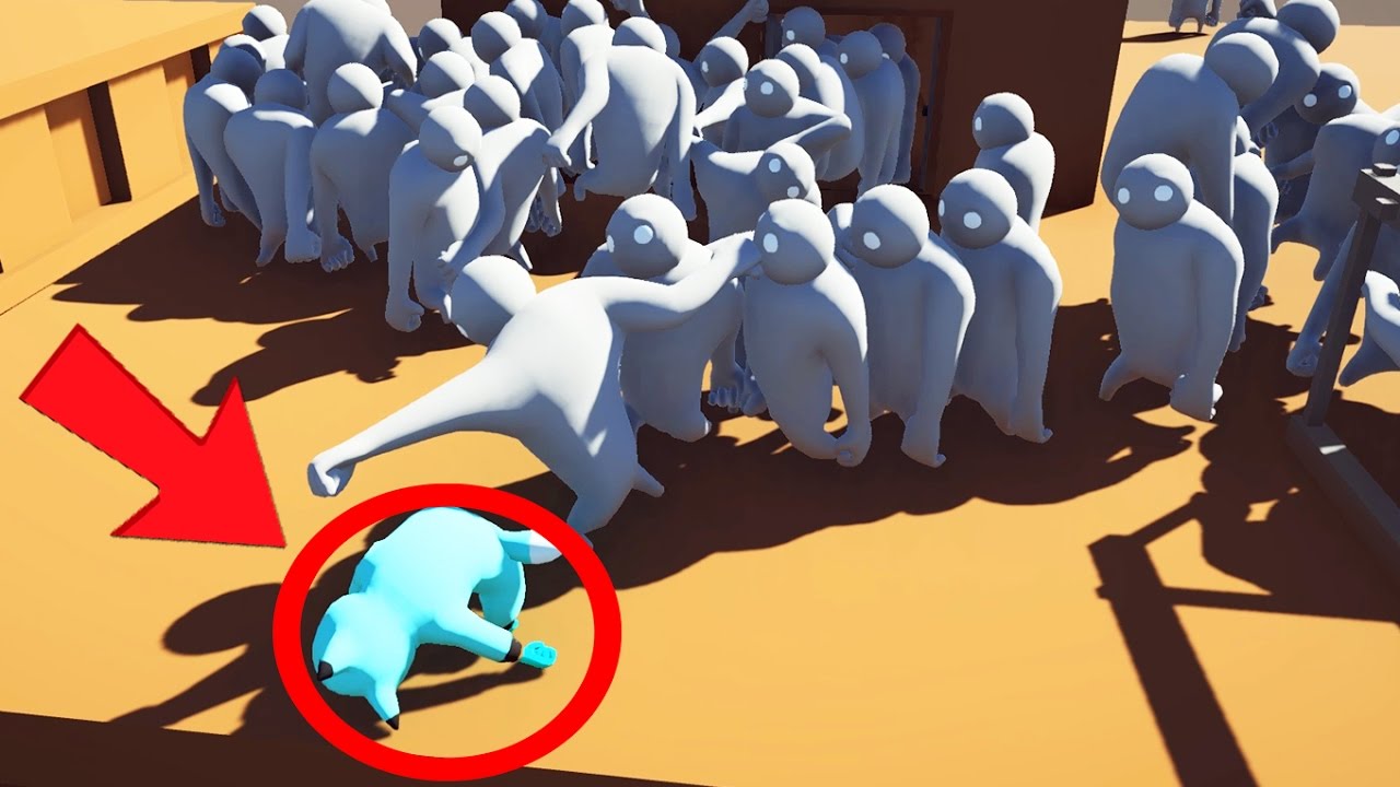 100 GIANTS vs ME (Gang Beasts) funny moments in soccer