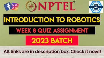 Introduction To Robotics Week 8 Quiz Assignment Solution | NPTEL 2023 |