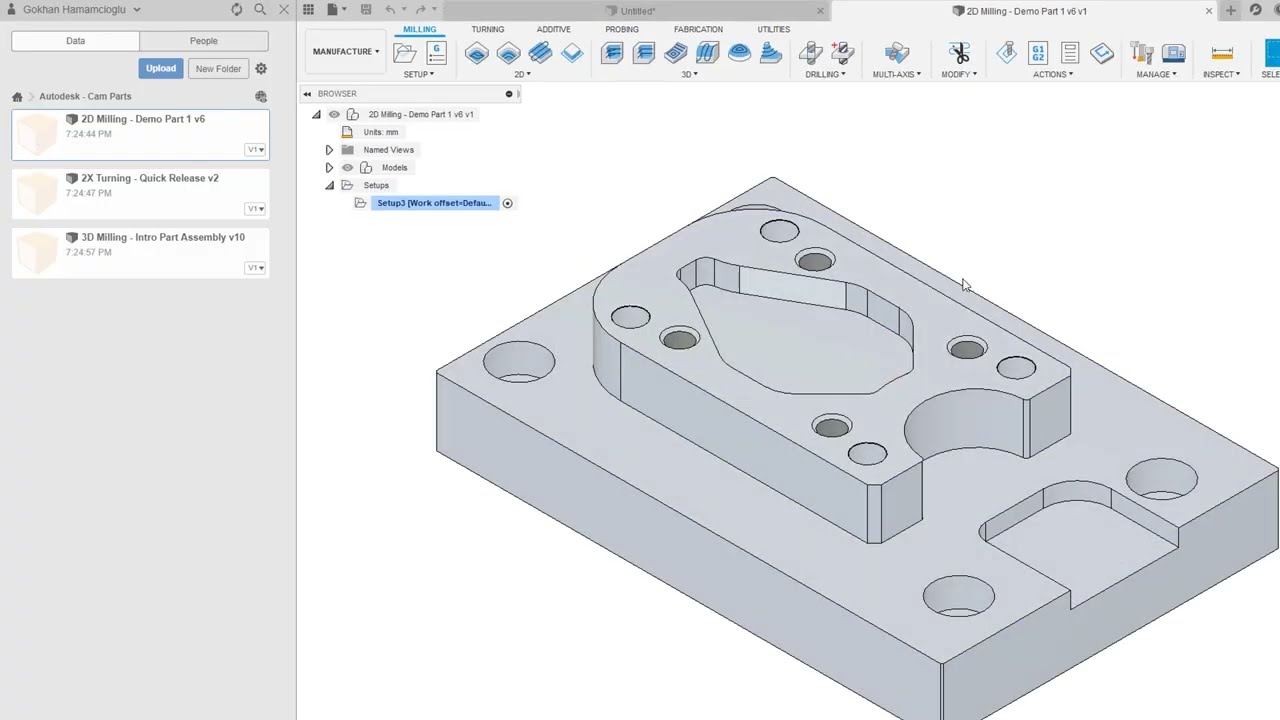 Fusion CAM Eğitimi : Hazırlık - 1) Arayüz ve Dosya Yükleme