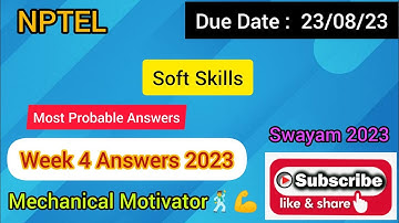 Soft Skills | Week 4 Quiz | Assignment 4 Solution | NPTEL | SWAYAM 2023