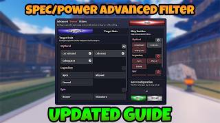 Best Updated Advanced Power/Spec Passive Filter Settings EXPLAINED in Sailor Piece Roblox