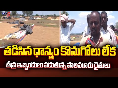 రైతుల తిప్పలు ... | Farmers Facing many probelms for purshasing wet grain | Palamuru | TV5 News - TV5NEWS