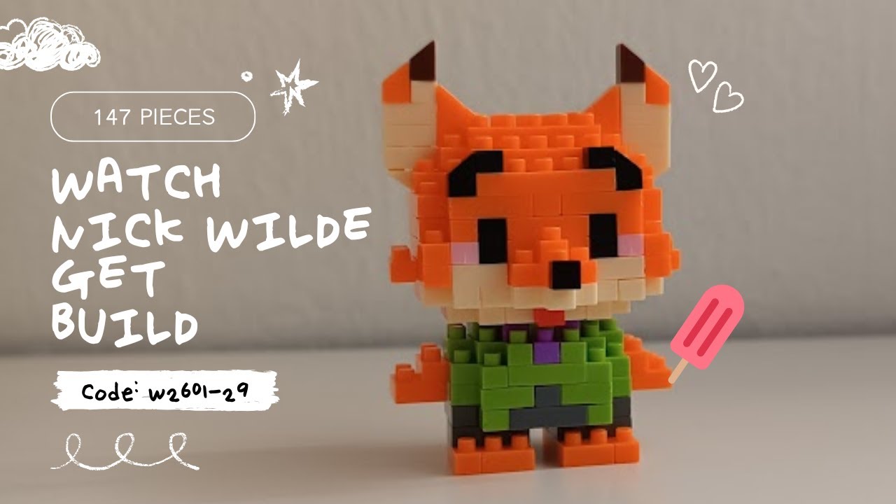 Nanoblocks Speed Build 1.2 Nick Wilde Zootopia | Bricks Make a Wise Life w2601-29 | Mini Bricks