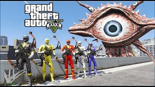 GTA 5 Mod - Siêu Nhân Gao Ranger Tiêu Diệt Quái Vật Một Mắt