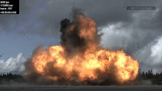 Car explosion slow motion