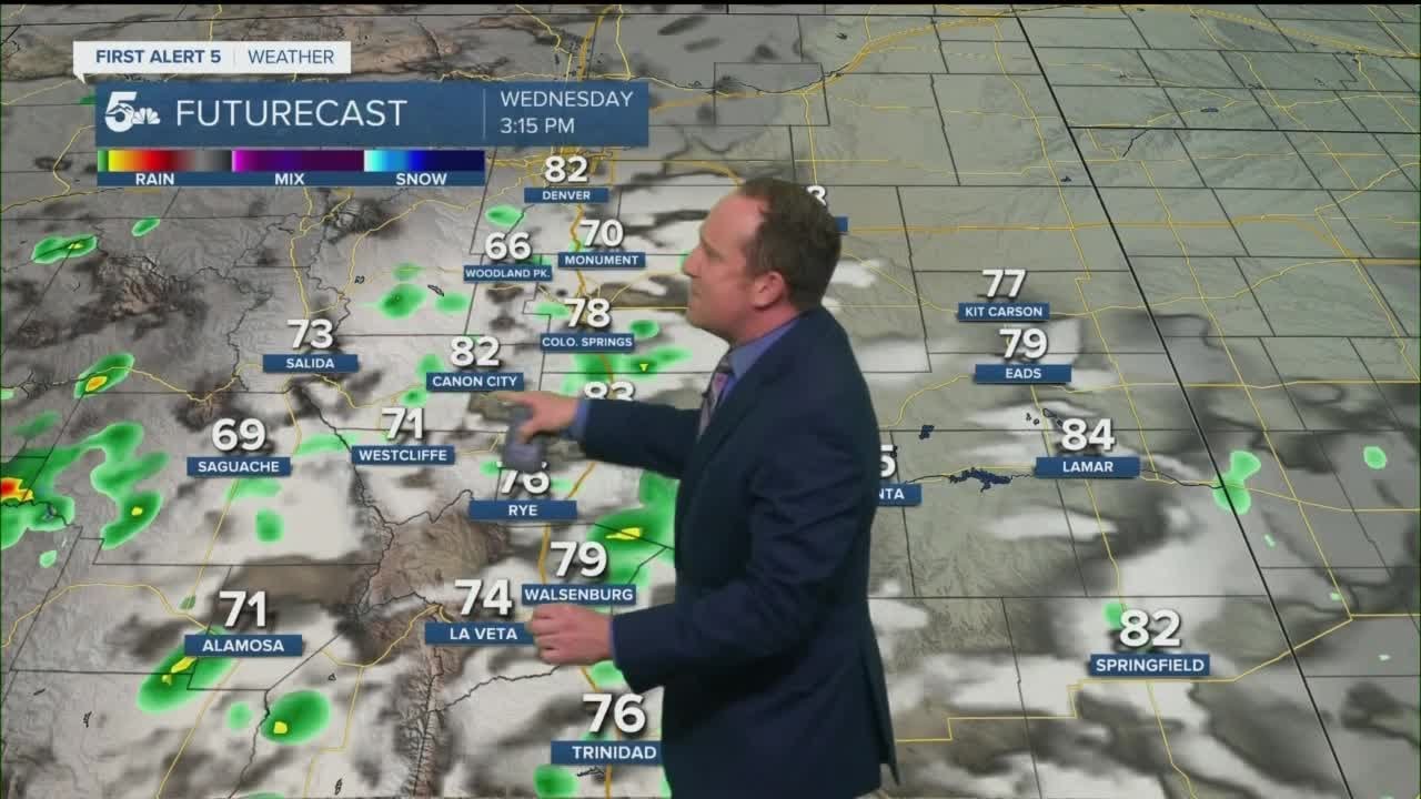 Scattered showers this evening with warm tempratures - YouTube