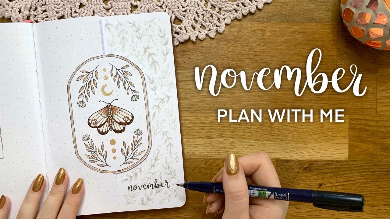 NEW November BULLET JOURNAL PLANNER Set Up - B5 BUJO using Stencils and  Stamps - PLAN WITH ME 