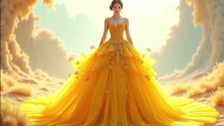 The Yellow Fantasy Dress – A Dream in Golden Hues#wedding #historicalfashion #ballgown #