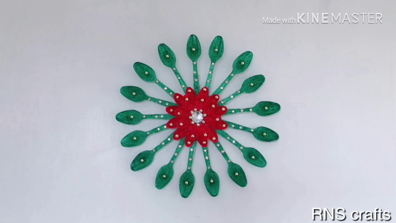 plastic spoons wall decoration beautiful and easy YouTube