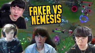 Faker vs Nemesis Solo Kill - Random Stream Highlights (Translated)