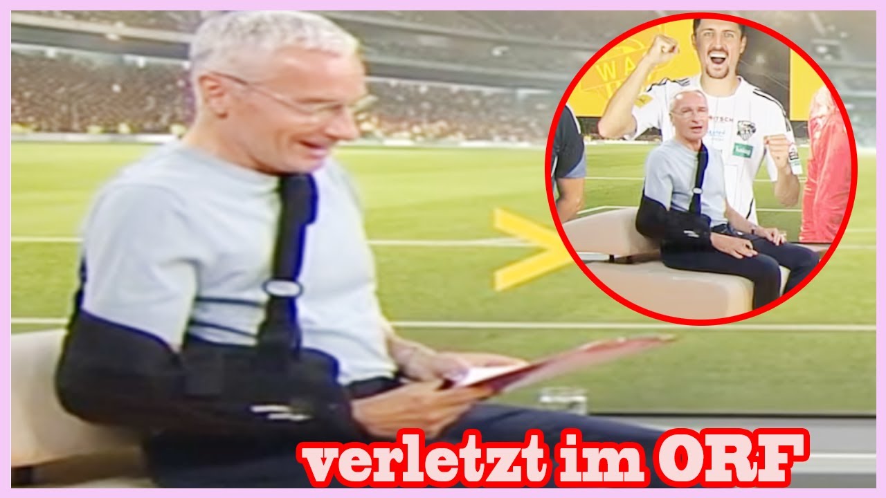 Bei Fußball-Abend:Rainer Pariasek moderiert verletzt im ORF