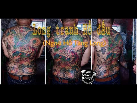 Video Hình xăm long tranh hổ đấu kín lưng đẹp - Ngoạ hổ tàng... - youtube