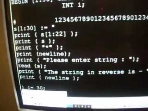 Algol 68 Program reversing a text string.