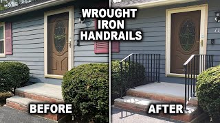 How to Install Metal Handrails on Concrete Stairs | Wrought Iron Railing Installation