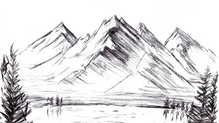 war conversation Noisy Desen in creion - Peisaj cu munti | How to draw mountain - YouTube