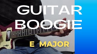 Video thumbnail of "Blues guitar boogie | 12 bar blues guitar lesson (E major)"