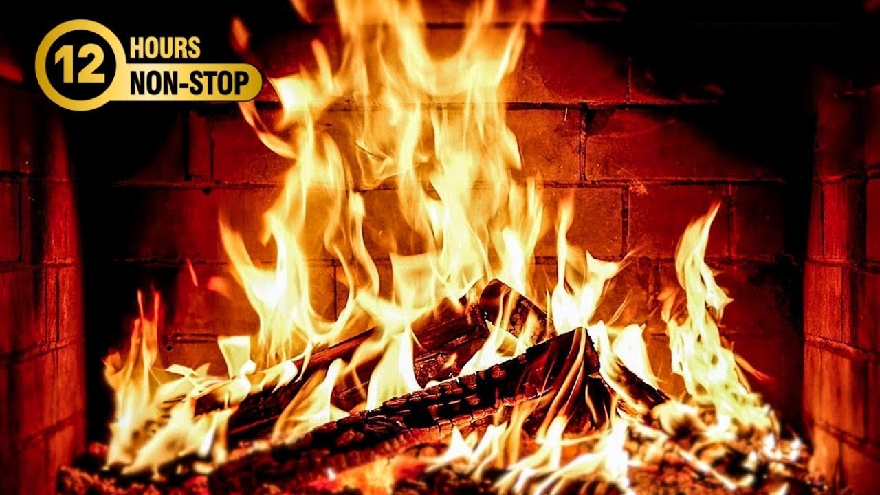 🔥FIREPLACE Ultra HD 4K [12 HOURS] Fireplace with Crackling Fire Sounds ...