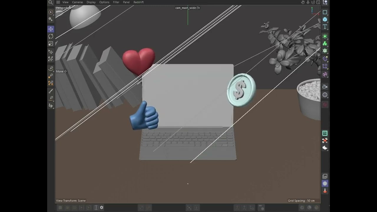 MerchandAise upload-to-product behind the scenes, Cinema 4D and Redshift viewport breakdown