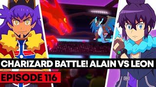 LEON VS ALAIN FIRST-ROUND! CHARIZARD CLASH! | Pokemon Journeys