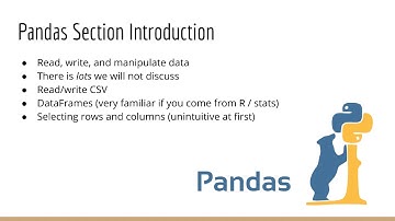 Pandas Section Intro (Deep Learning Prerequisites: The Numpy Stack in Python V2)