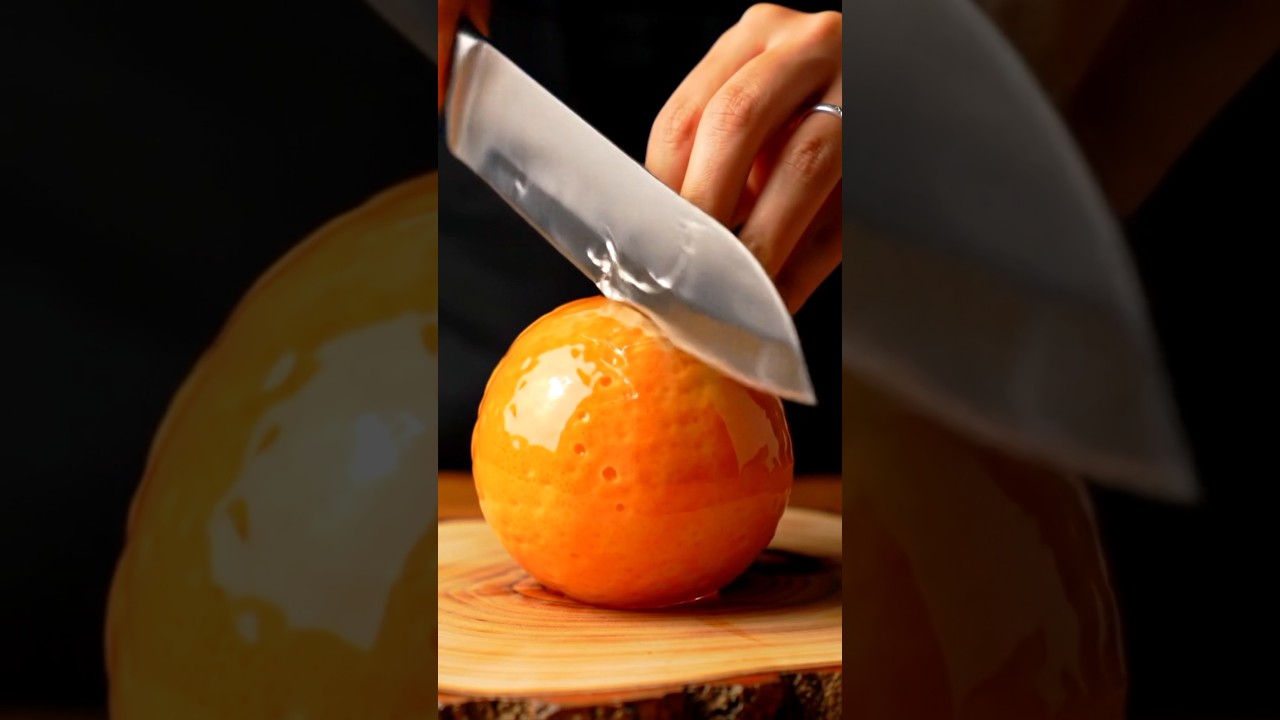 Satisfying Glass Orange Cutting ASMR 🍊✨ | Hyper Realistic Fruit Sounds