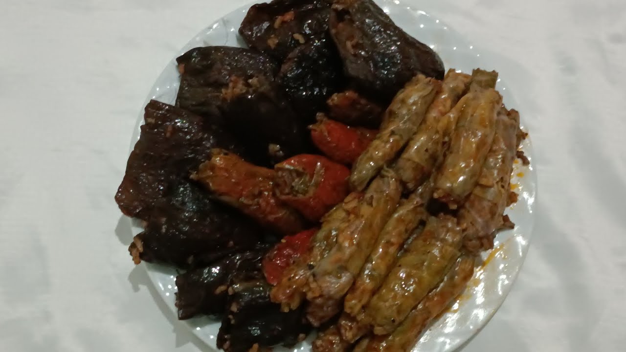 ZEYTİNYAĞLI KARIŞIK DOLMA TARİFİ ???? ÇOK LEZZETLİ KURU PATLICAN DOLMASI????#yemek #yemektarifleri #food