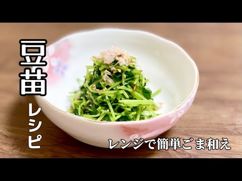 電子レンジで簡単／豆苗レシピ／ごま和え