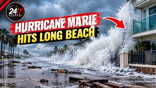 Hurricane Marie Sends Massive Waves Crashing Into Long Beach Homes! 🌊