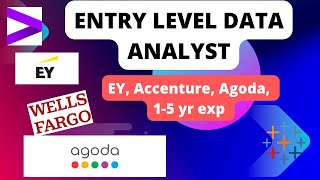 Job update: Freshers/Internship/  Entry level Data Analyst @EY, @accenture
