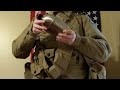 Getting dressed as a WWII US infantryman.