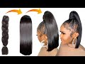 😱HOW TO :MOST BEAUTIFUL DETACHABLE PONYTAIL HAIRSTYLE | Using Expression Braid Extension