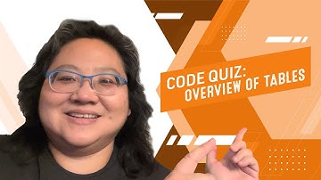 Coding for Beginners: Code Quiz #38— Overview of Tables