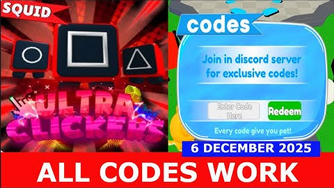 *ALL CODES* [x999,999,999 Clicks] Ultra Clicker Simulator! ROBLOX | DECEMBER 6, 2025