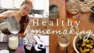 Healthy Homemaking! slow summer breakfast + sore throat remedy using herbs