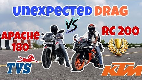 Apache rtr 180 2v vs KTM RC 200 drag race | tvs vs ktm drag battle and drag race 
