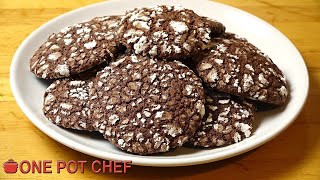 Chocolate Crinkle Cookies - Made with a Box of Cake Mix! | One Pot Chef