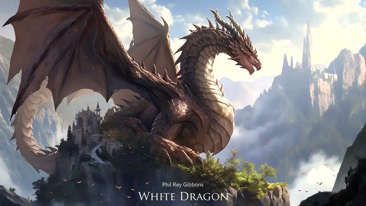 White dragon in flight live wallpaper - free download