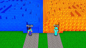 SECRET MAZE CHALLENGE! LAVA VS WATER! Minecraft NOOB vs PRO! 100% TROLLING IN VILLAGE ENTRANCE